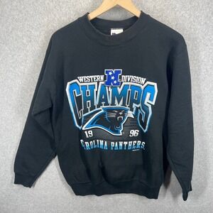 Pro Player Carolina Panthers Sweatshirt Youth 18/20 Black 1996 Western Div EUC